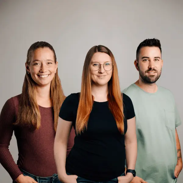Julia, Daniela & Fabian, deine Ansprechpartner:innen im Recruiting.